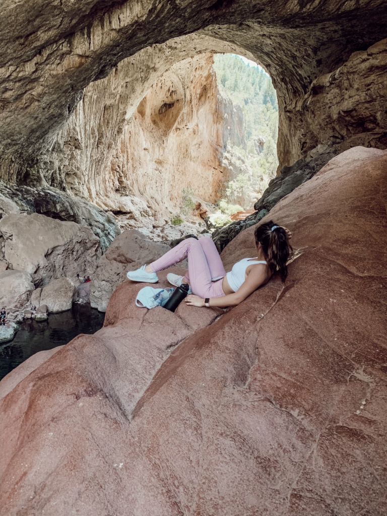 Courtney hiking Tonto Natural Bridge 