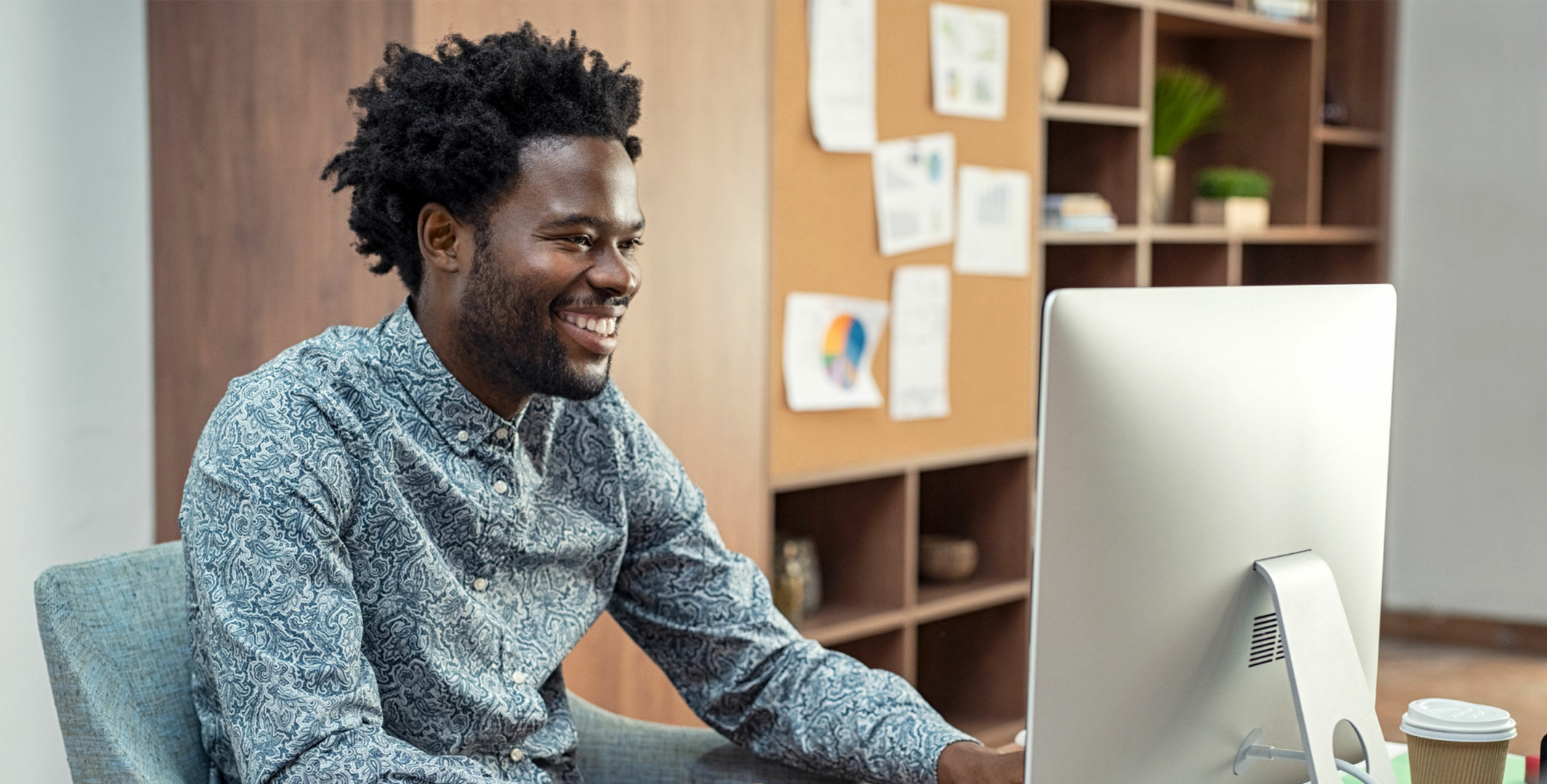 Digital Marketer working at computer