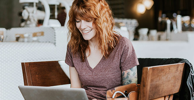 woman working at coffee shop