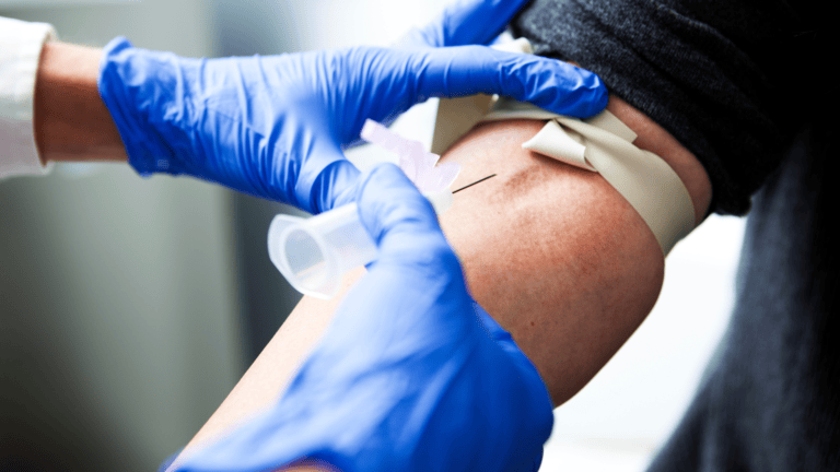 A person getting a blood draw